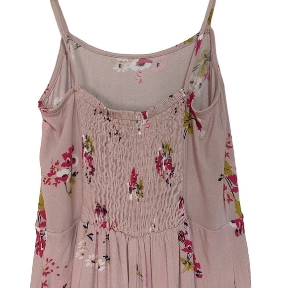 Express pink floral ruffle hem fit and flare sleeveless dress XXS Y2K Fairycore - Picture 6 of 6